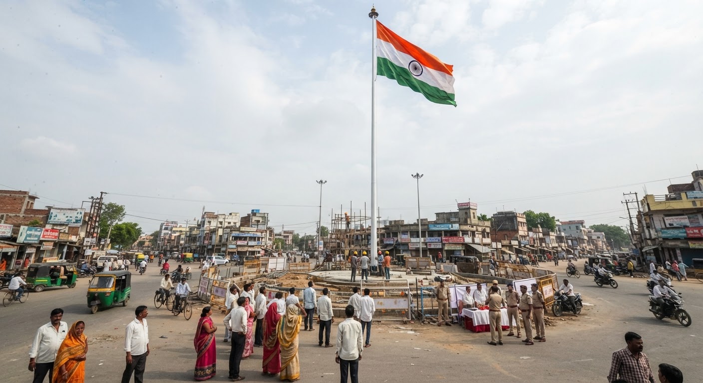 शानदार! भागलपुर के तिलकामांझी चौक पर शान से लहराया विशाल तिरंगा