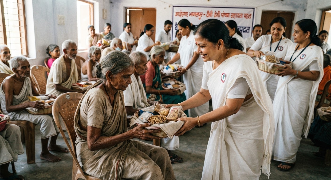 भागलपुर में IMA ने बांटे पोषण आहार