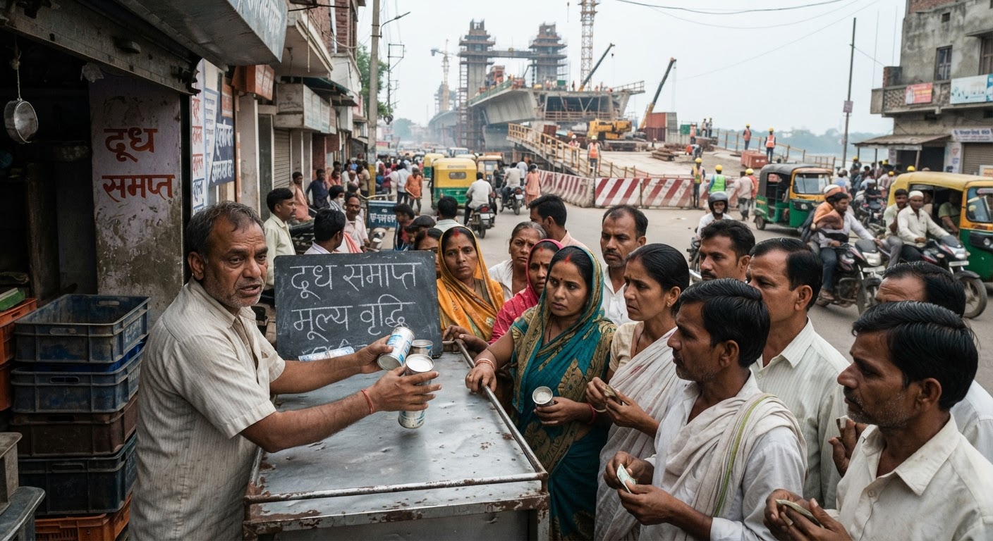 विक्रमशिला सेतु मरम्मत से भागलपुर में दूध आपूर्ति अस्सी प्रतिशत घटी