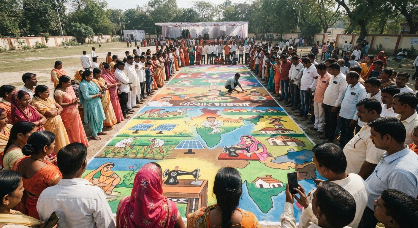 भागलपुर में सैंडिस कंपाउंड पर सजी अद्भुत रंगोली, देखिए विकास की अनूठी तस्वीर!