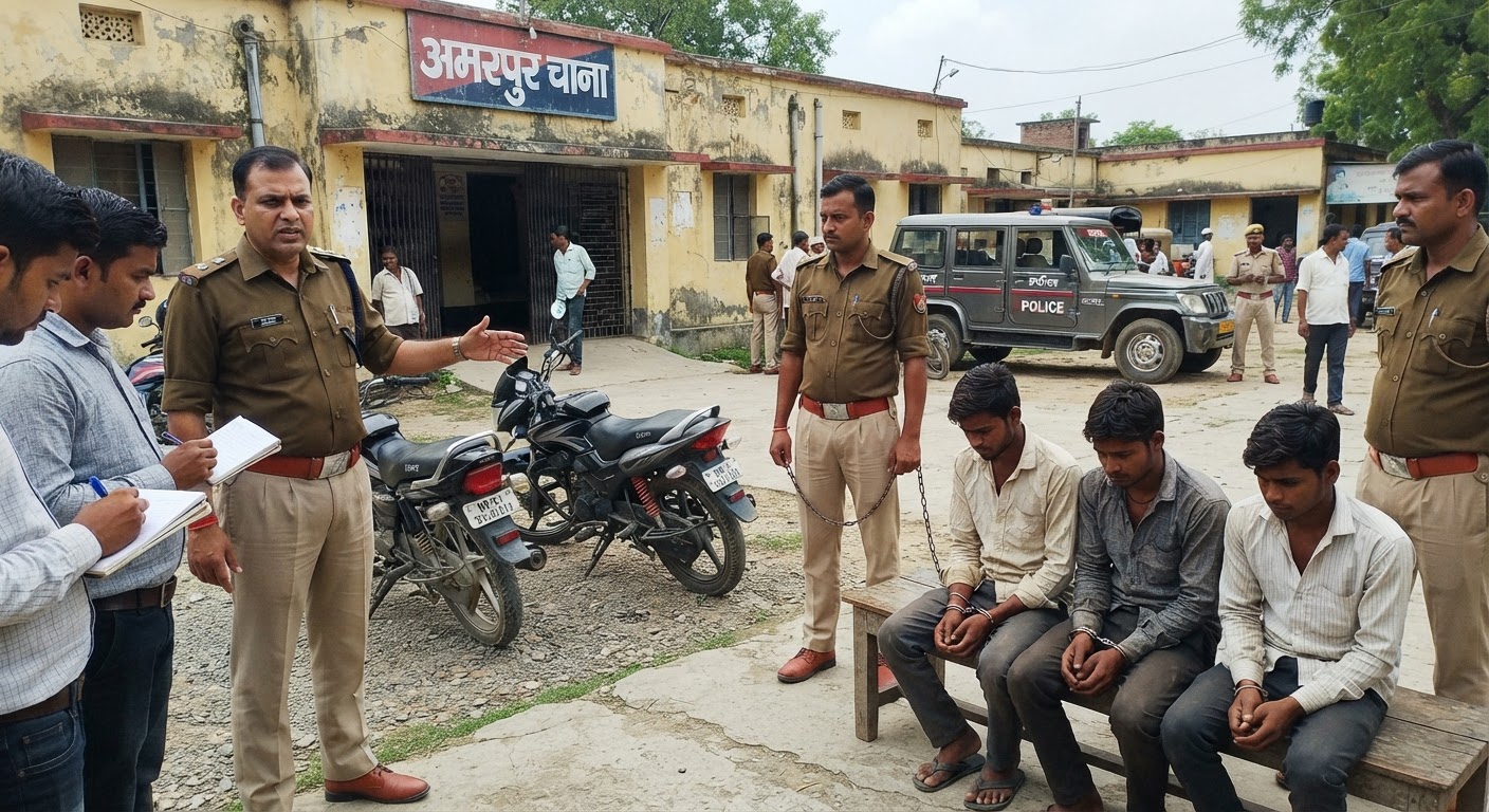 बांका पुलिस ने पकड़ा बाइक चोर गिरोह, तीन शातिर गिरफ्तार