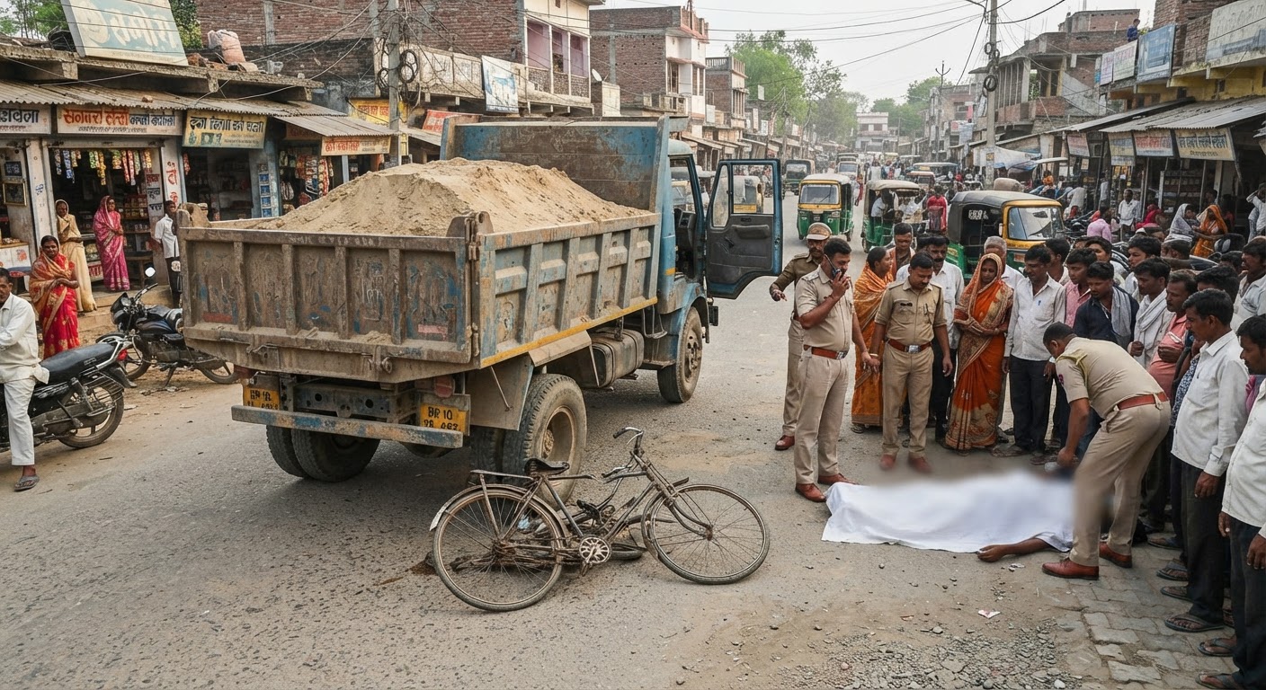 संसार हिल गया! सनहौला में बालू लदे तेज रफ्तार ट्रक ने 75 साल के बुजुर्ग को कुचला