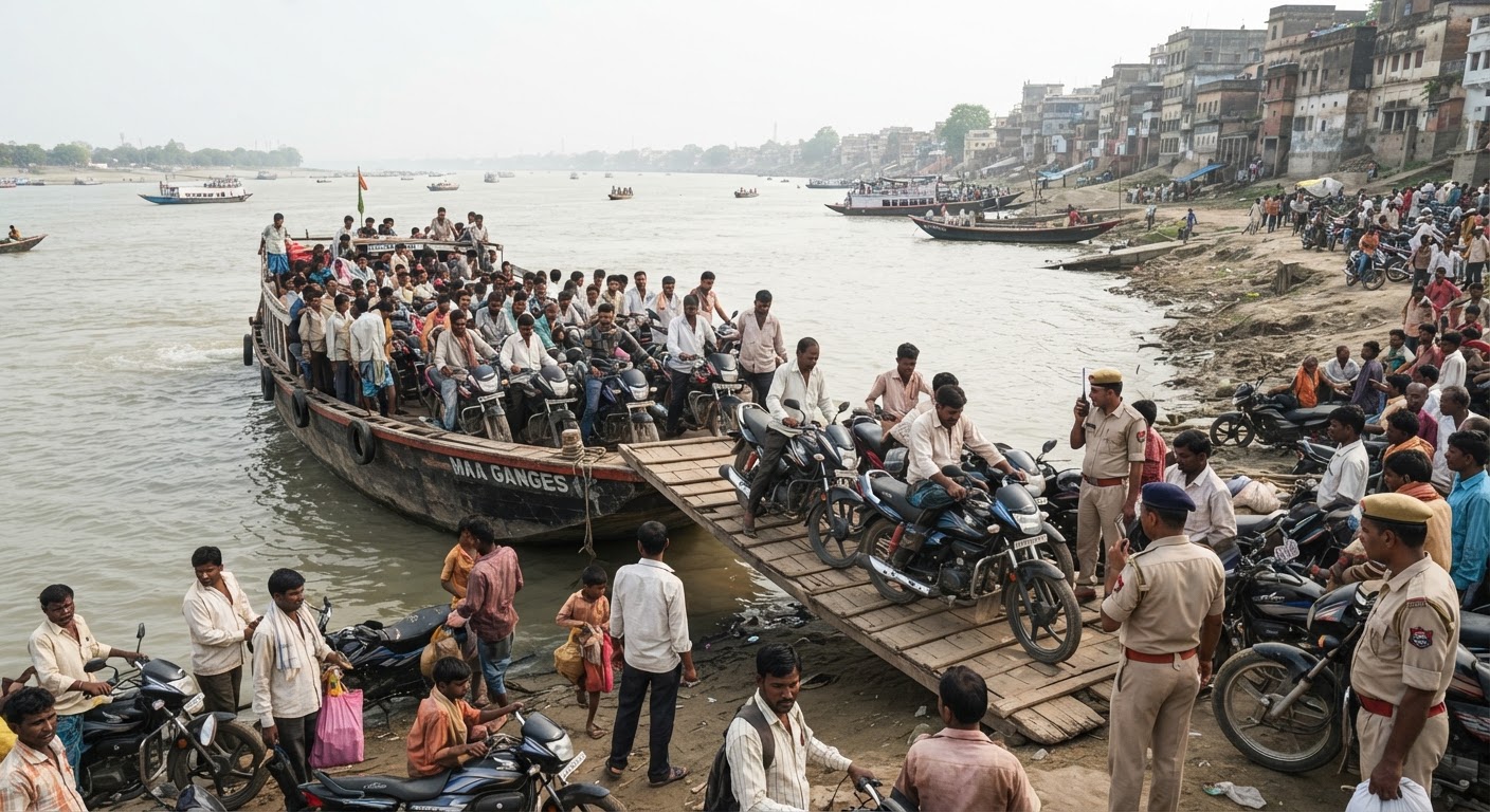 राहत की खबर: भागलपुर में एक हफ्ते बाद फिर शुरू हुई नावों पर बाइक ले जाने की सुविधा