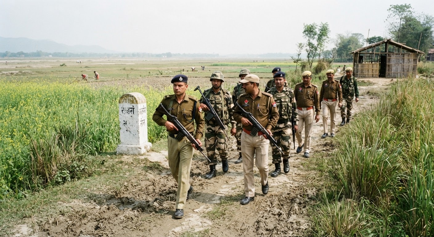 भारत-नेपाल सीमा पर एसएसबी और पुलिस की सख्त गश्त