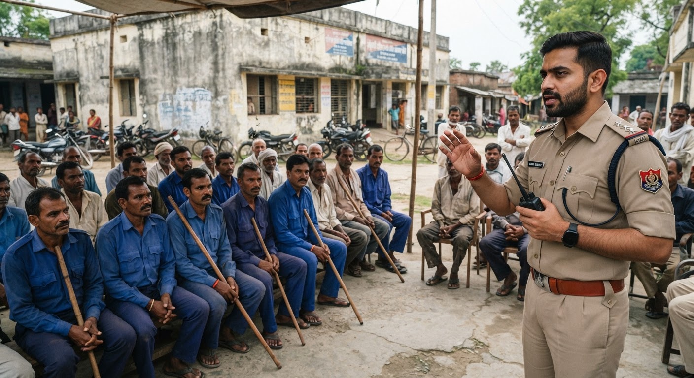 नौगछिया एसपी ने चौकीदारों को दिया चौकस रहने का निर्देश