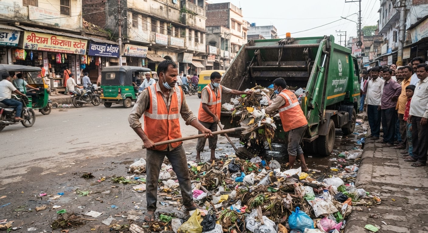 भागलपुर नगर निगम ने लोगों की शिकायत पर हटाया कचरा