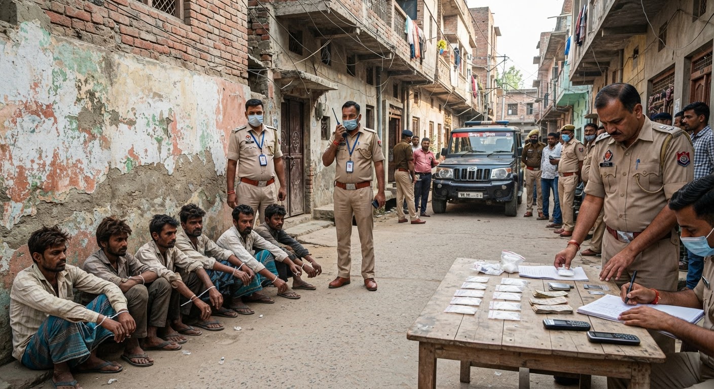 मुंगेर पुलिस की बड़ी कार्रवाई: जमालपुर में स्मैक तस्करी करते 7 गिरफ्तार, भारी मात्रा में सामान बरामद