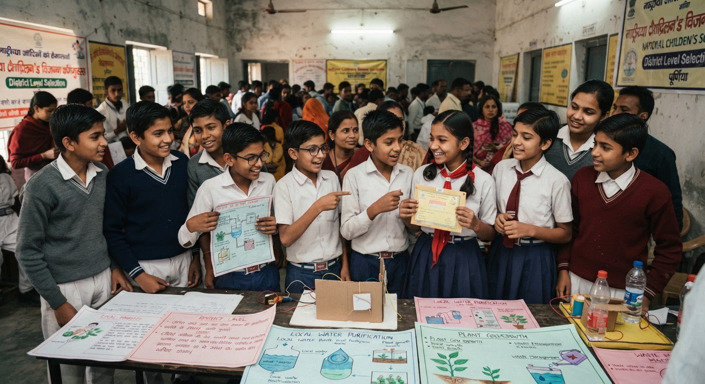 पूर्णिया के 10 बाल वैज्ञानिक राज्य स्तर के लिए चयनित