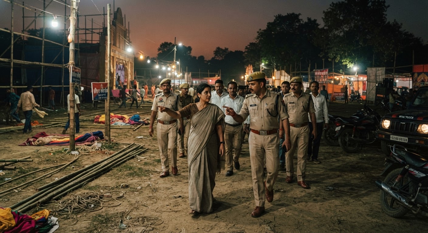शारदीय नवरात्रि और रावण दहन: नाथनगर सीटीएस मेला मैदान का अधिकारियों ने किया निरीक्षण