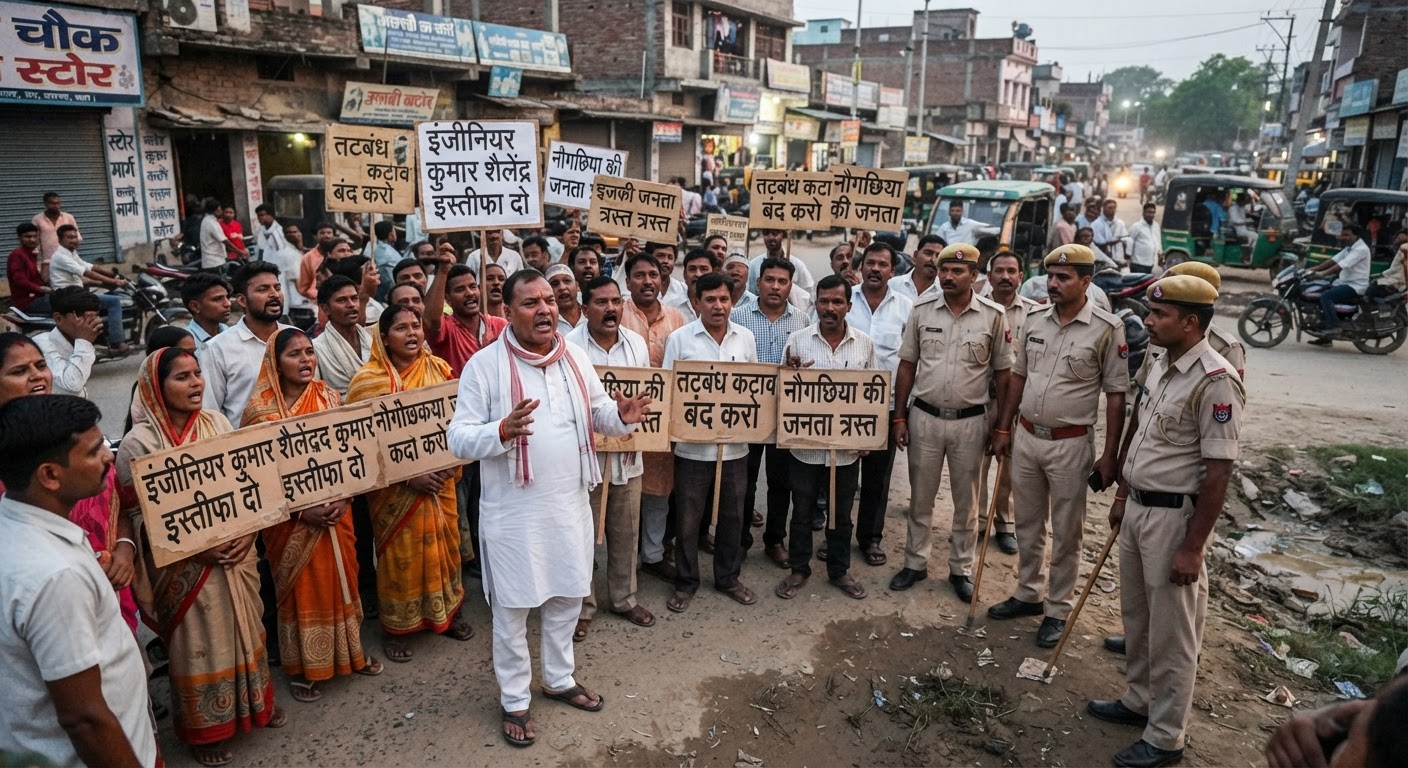 नौगछिया में मंत्री के इस्तीफे की मांग को लेकर फूटा गुस्सा