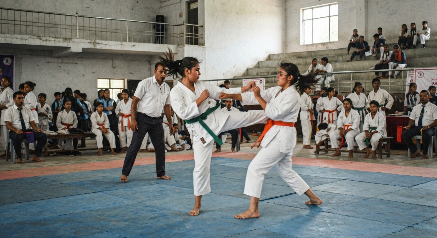 भागलपुर और बांका के खिलाड़ियों ने कराटे प्रतियोगिता में दिखाया दम