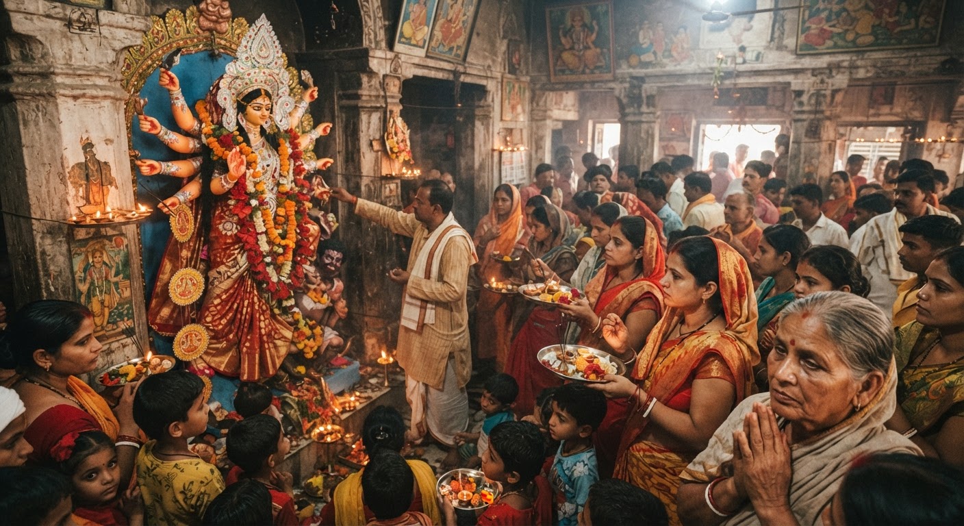 शारदीय नवरात्रि की धूम, सबूर में उमड़े श्रद्धालु