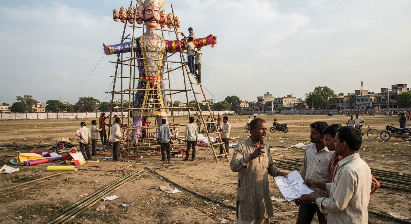 फारबिसगंज में पहली बार जलेगा 50 फीट ऊंचा रावण, देखिए क्या है पूरी तैयारी