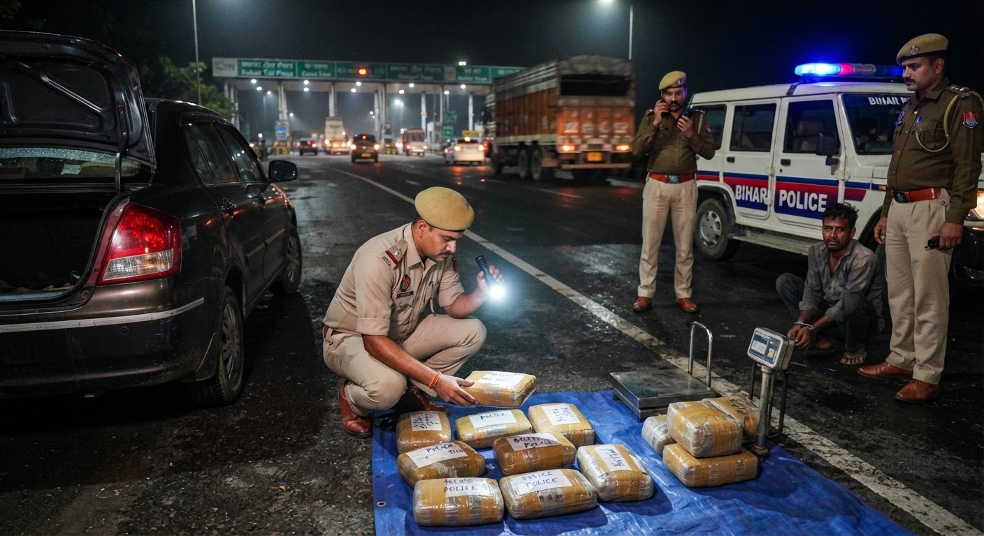 अरेरिया में पकड़ी गई गांजा की बड़ी खेप, राजस्थान का तस्कर गिरफ्तार