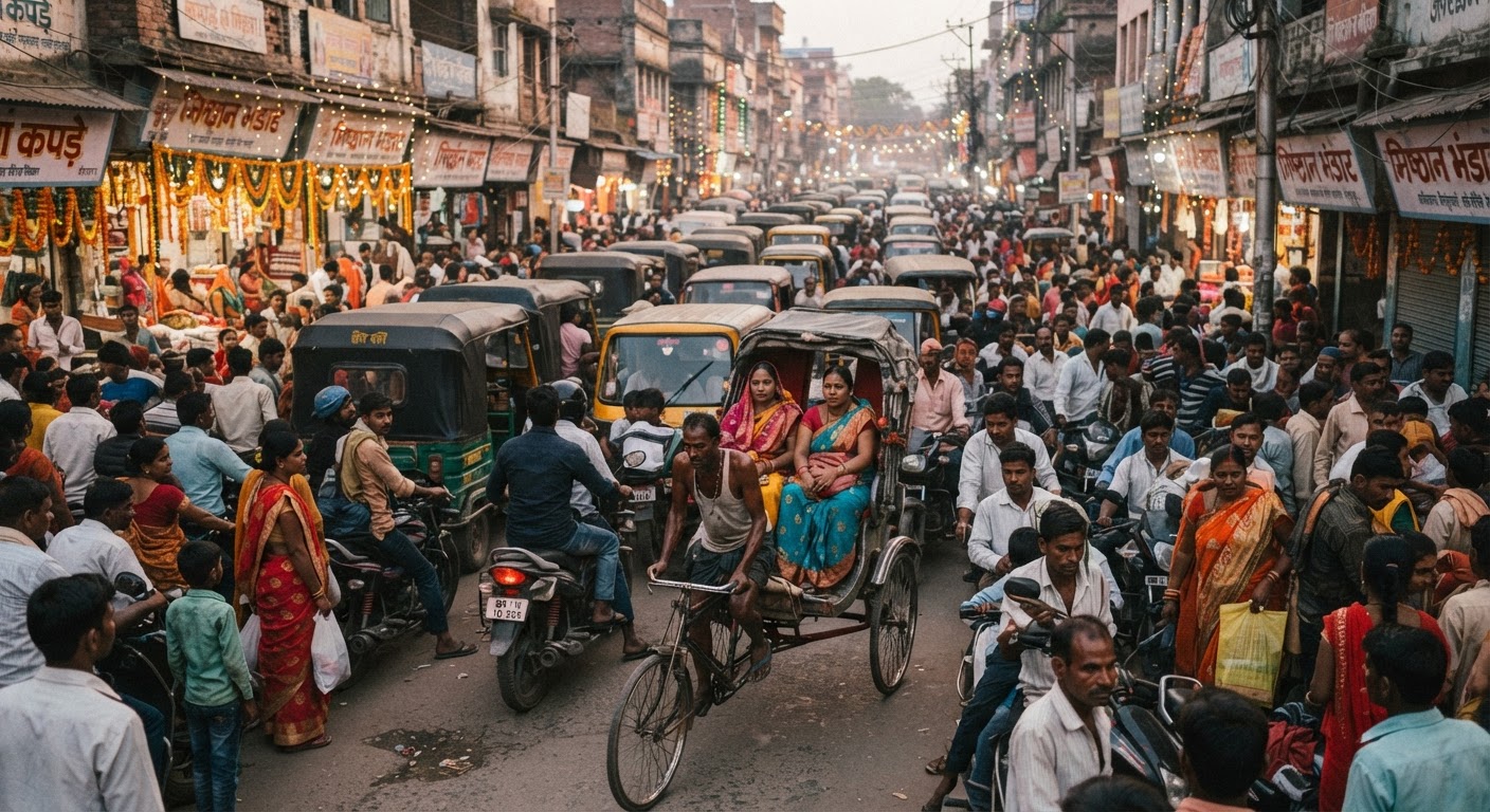 भागलपुर में त्योहारी सीजन की भारी भीड़ से भयंकर जाम, लोग परेशान