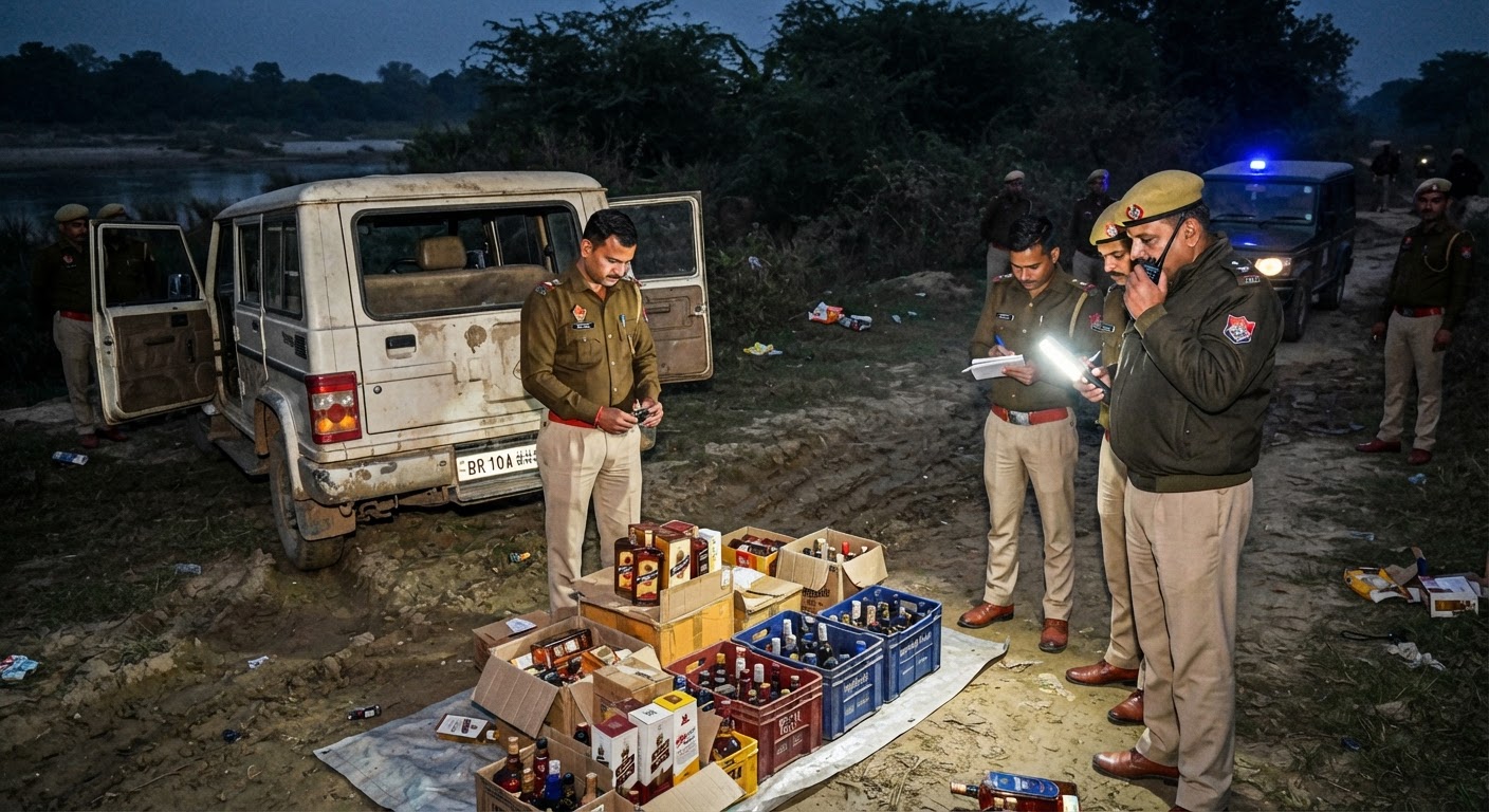 शराब तस्करी पर पुलिस का बड़ा एक्शन! वाहन समेत 66 लीटर अवैध शराब बरामद