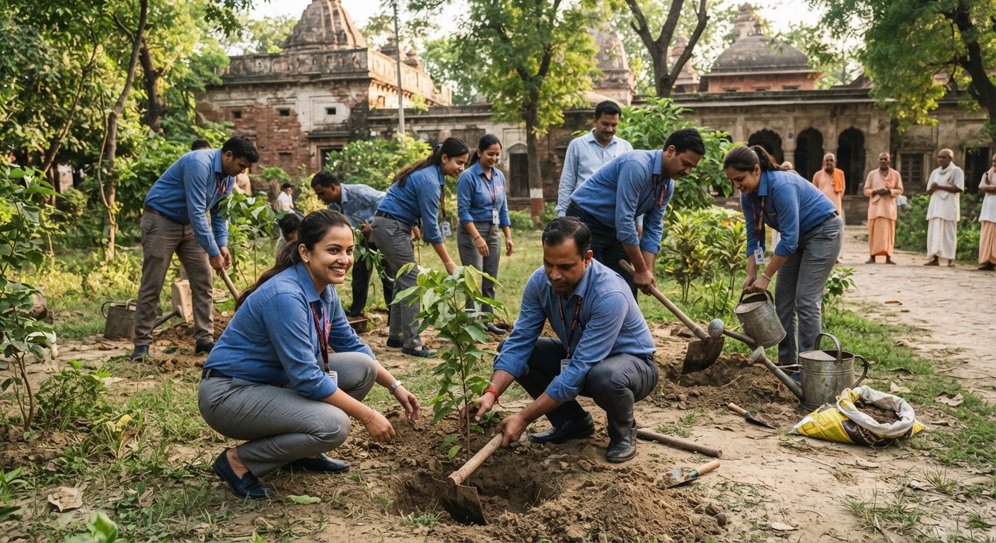 खुशखबरी: कप्पाघाट आश्रम में पंजाब नेशनल बैंक के स्टाफ ने किया शानदार पेड़-पौधा रोपण