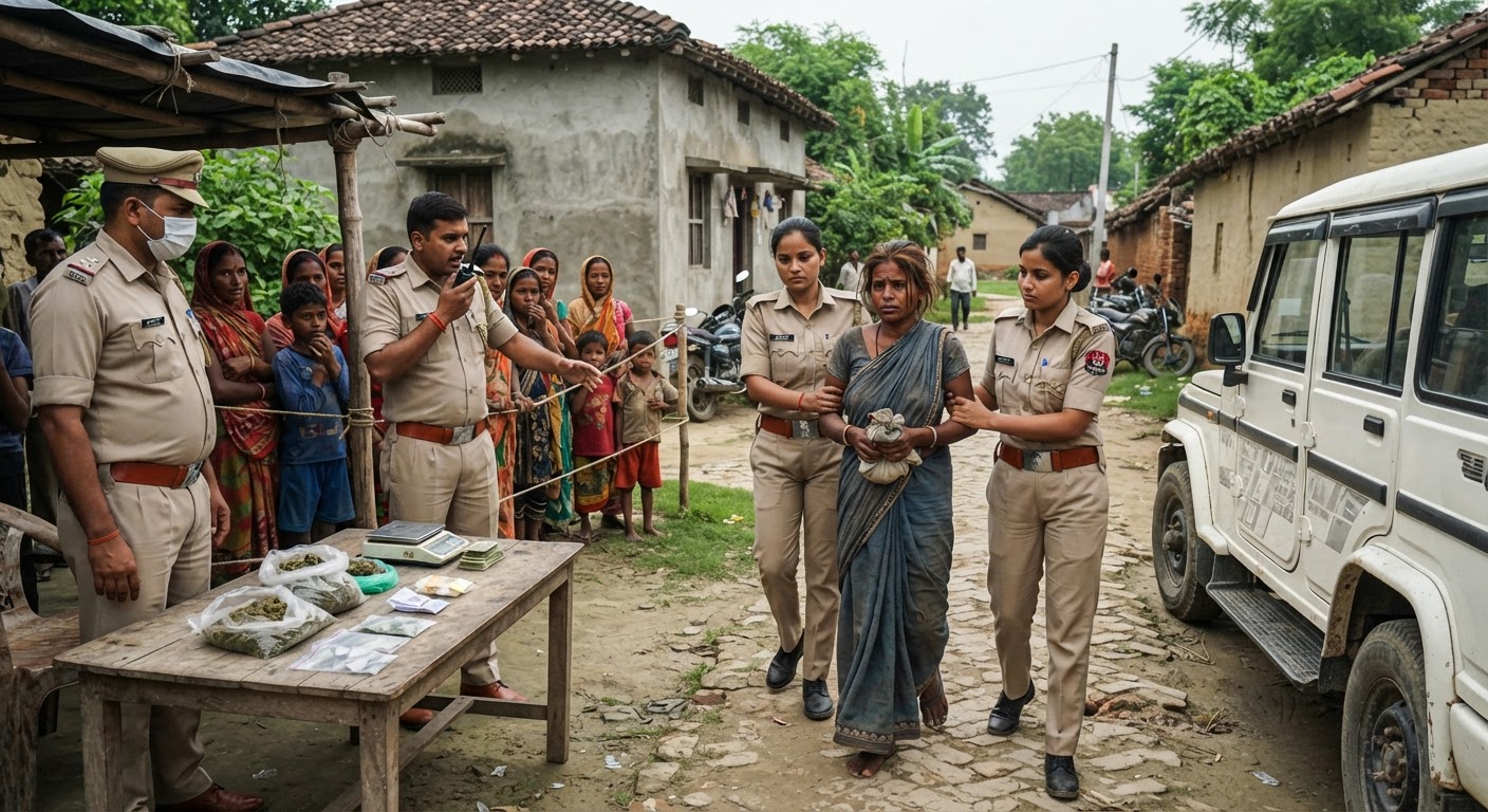 बड़ी कार्रवाई! कटिहार में महिला के घर से 938 ग्राम गांजा बरामद