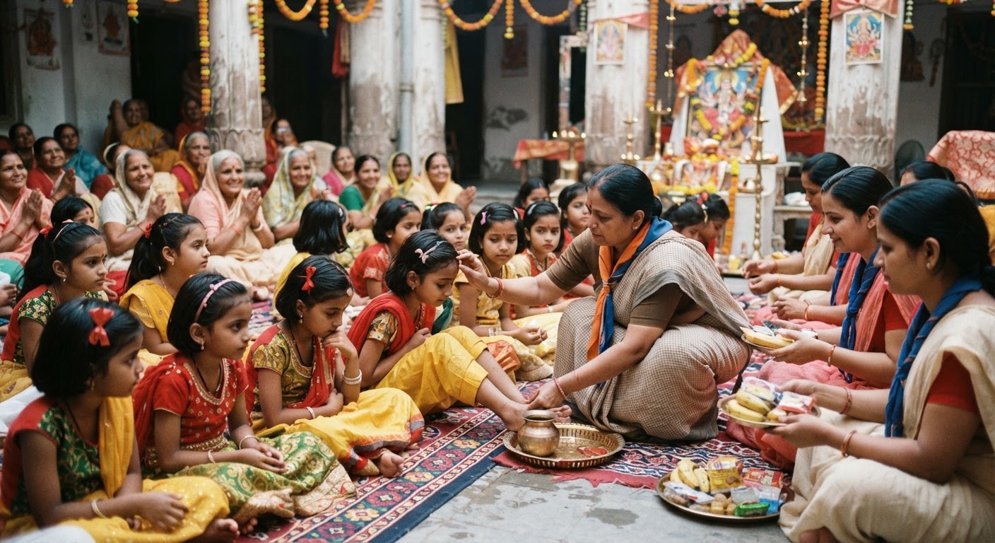 शारदीय नवरात्र पर भागलपुर में सेवा भारती ने किया कन्यापूजन महोत्सव
