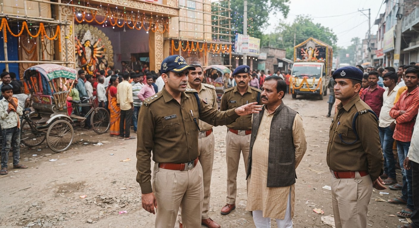 पूर्णिया में एसडीपीओ गौरव कुमार ने की दुर्गा पूजा सुरक्षा और विसर्जन रूट की जांच