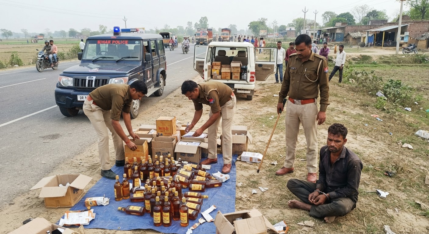सुपौल में बड़ी कार्रवाई: पुलिस ने पकड़ी नेपाली शराब की 660 बोतलें