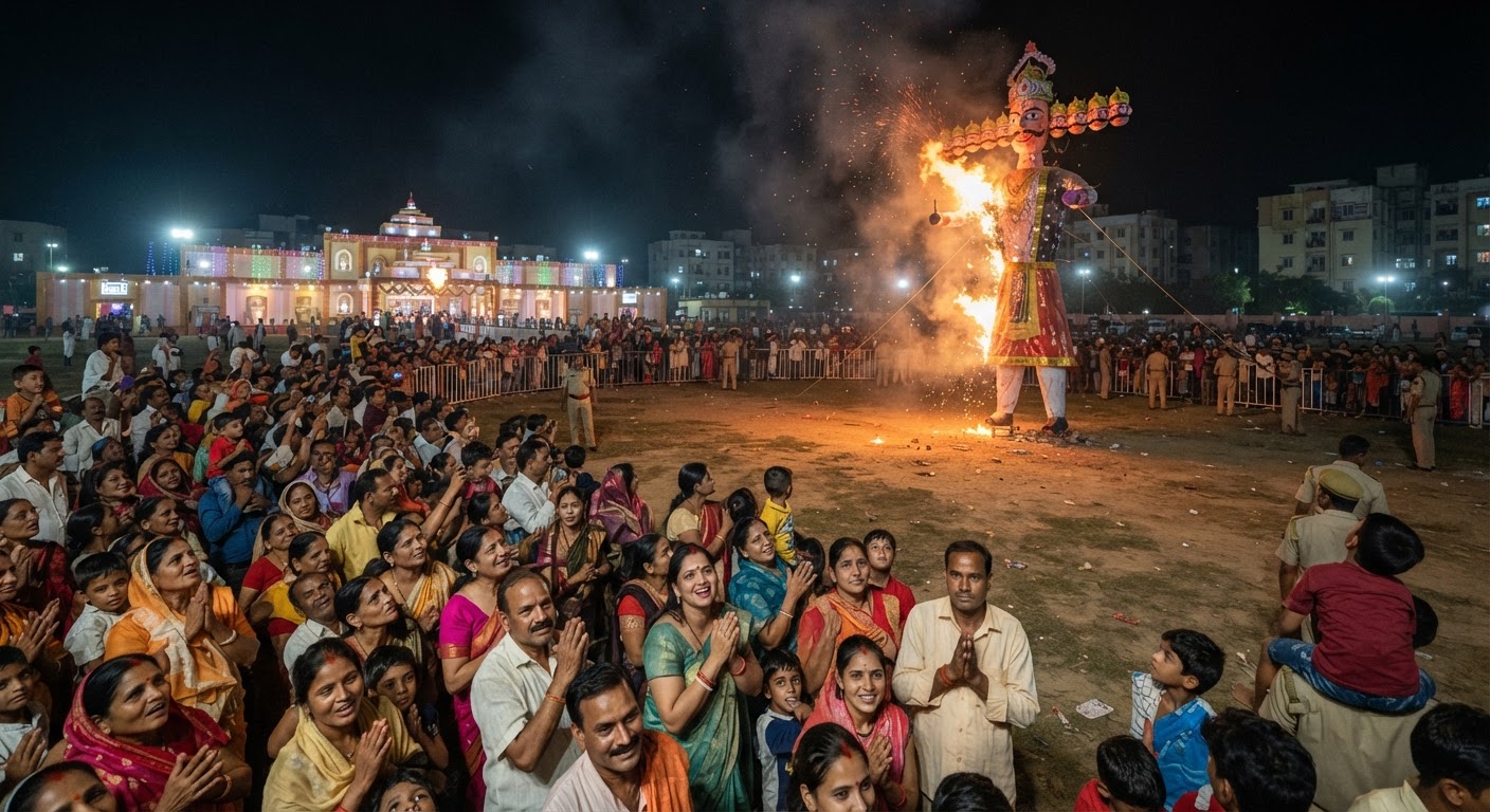 एनटीपीसी कहलगांव में धूमधाम से हुआ रावण दहन और दुर्गा पूजा का आयोजन