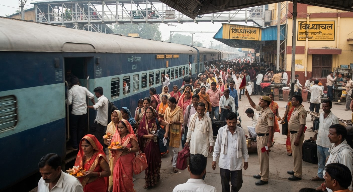 विंध्याचल स्टेशन पर ट्रेनों का अस्थायी ठहराव