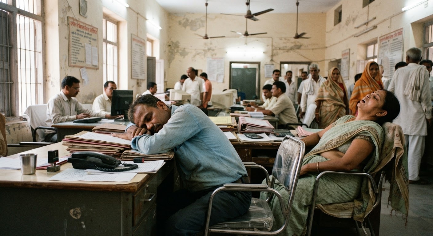 शॉकिंग लापरवाही! भागलपुर के सबौर ब्लॉक ऑफिस में ड्यूटी के दौरान सोते पकड़े गए सरकारी कर्मचारी
