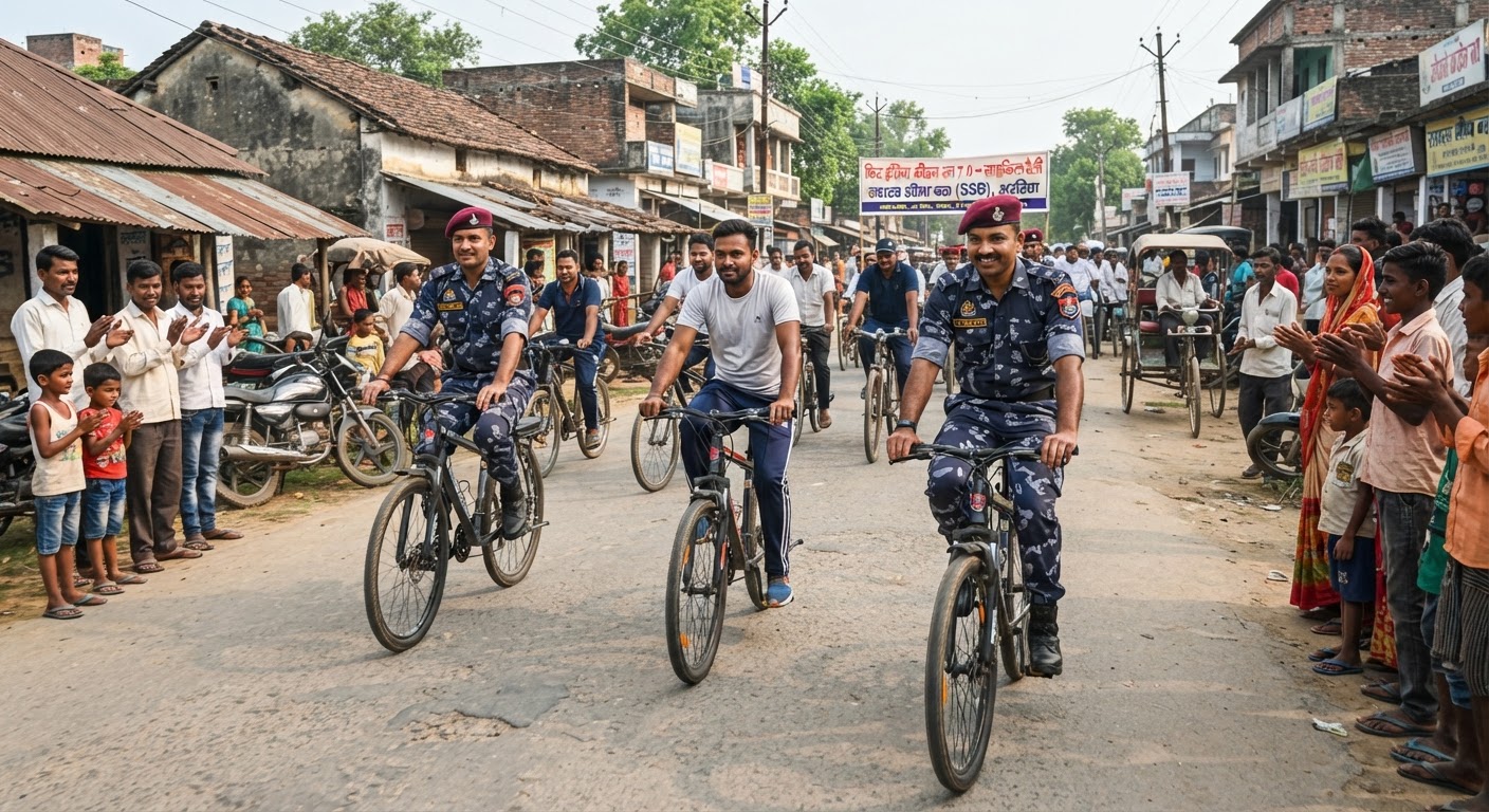 अरेरिया में एसएसबी ने निकाली साइकिल रैली, देख आ गया जोश