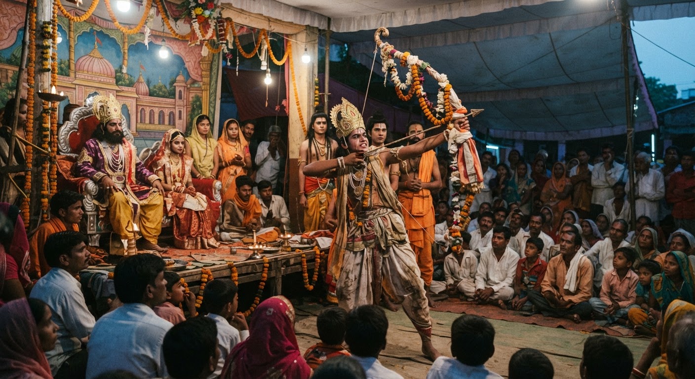 देवरिया के भागलपुर बाजार में रामलीला का अद्भुत धनुष यज्ञ!