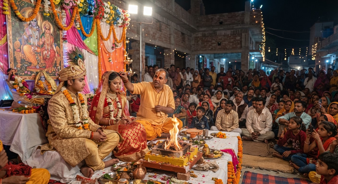 देवरिया के भागलपुर रामलीला में दिखा मिथिला विवाह का अद्भुत नजारा